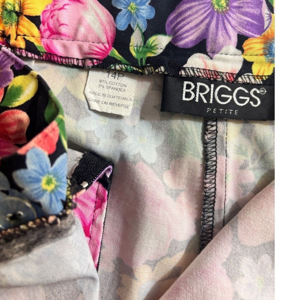 Briggs Petite Floral 90s VINTAGE Candy Colored Skort 14P Wrap Skirt Boho Garden - Picture 5 of 9